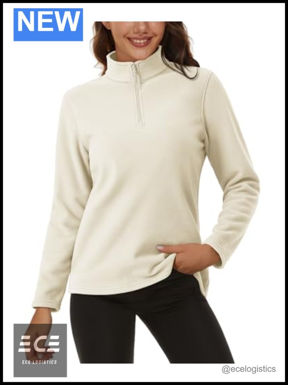 Women's Quarter Zip Polar Fleece Pullover Lightweight Stand Collar Sweatshirt